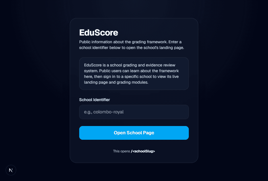 EduScore - Homepage