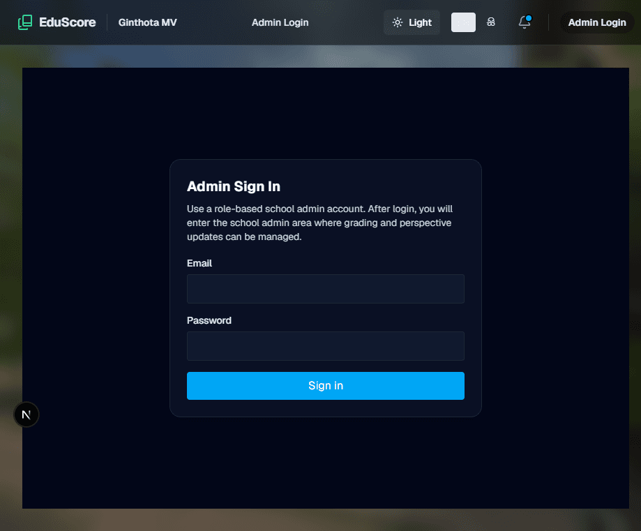 EduScore - Admin login