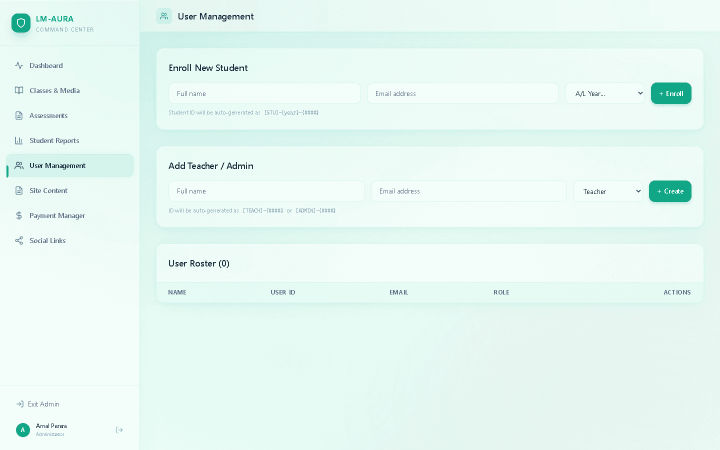LM-AURA - User management